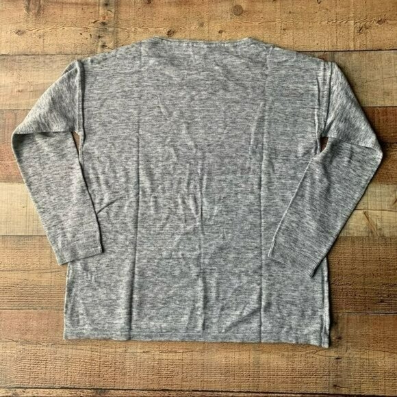 J. Jill women's size medium long sleeve crew neck gray marble knit sweater - Picture 6 of 6